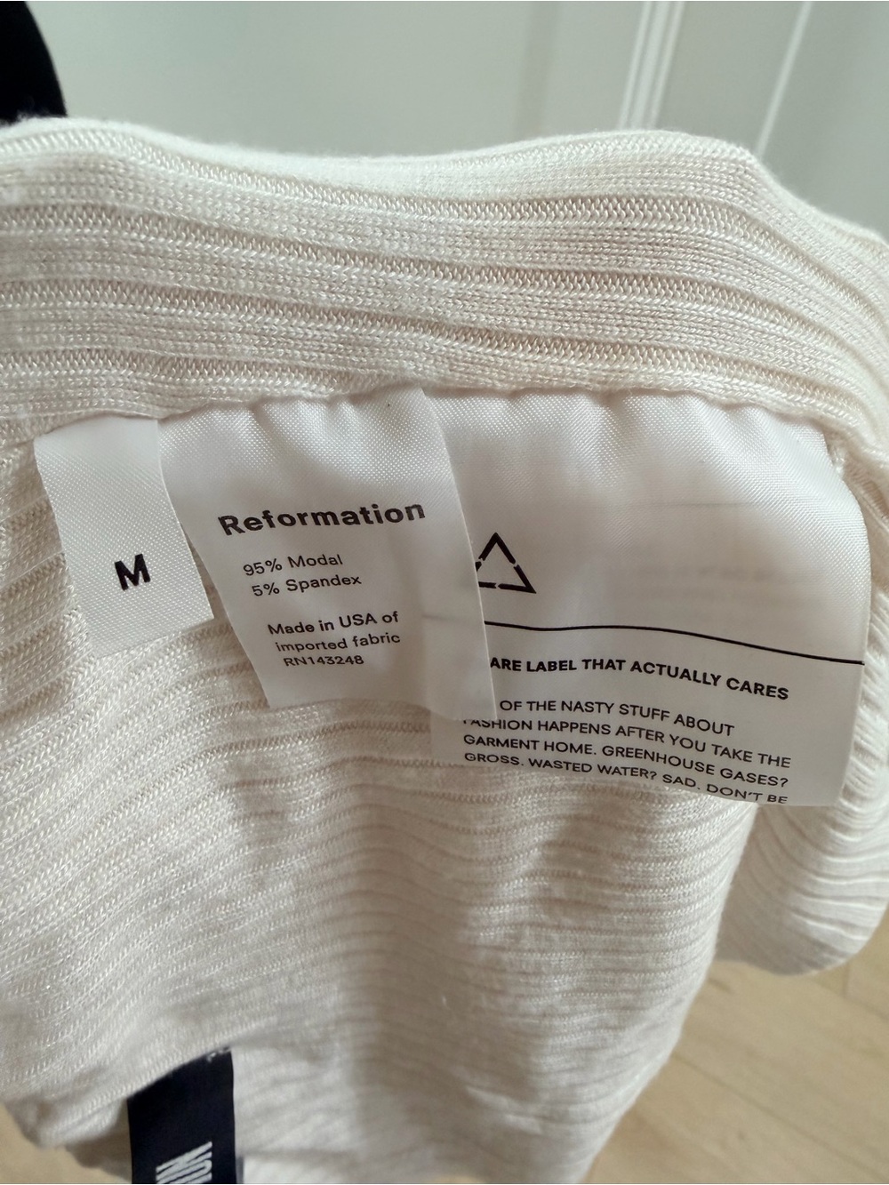 Reformation Cream Ribbed Lace-Up Tank - Picture 10 of 10